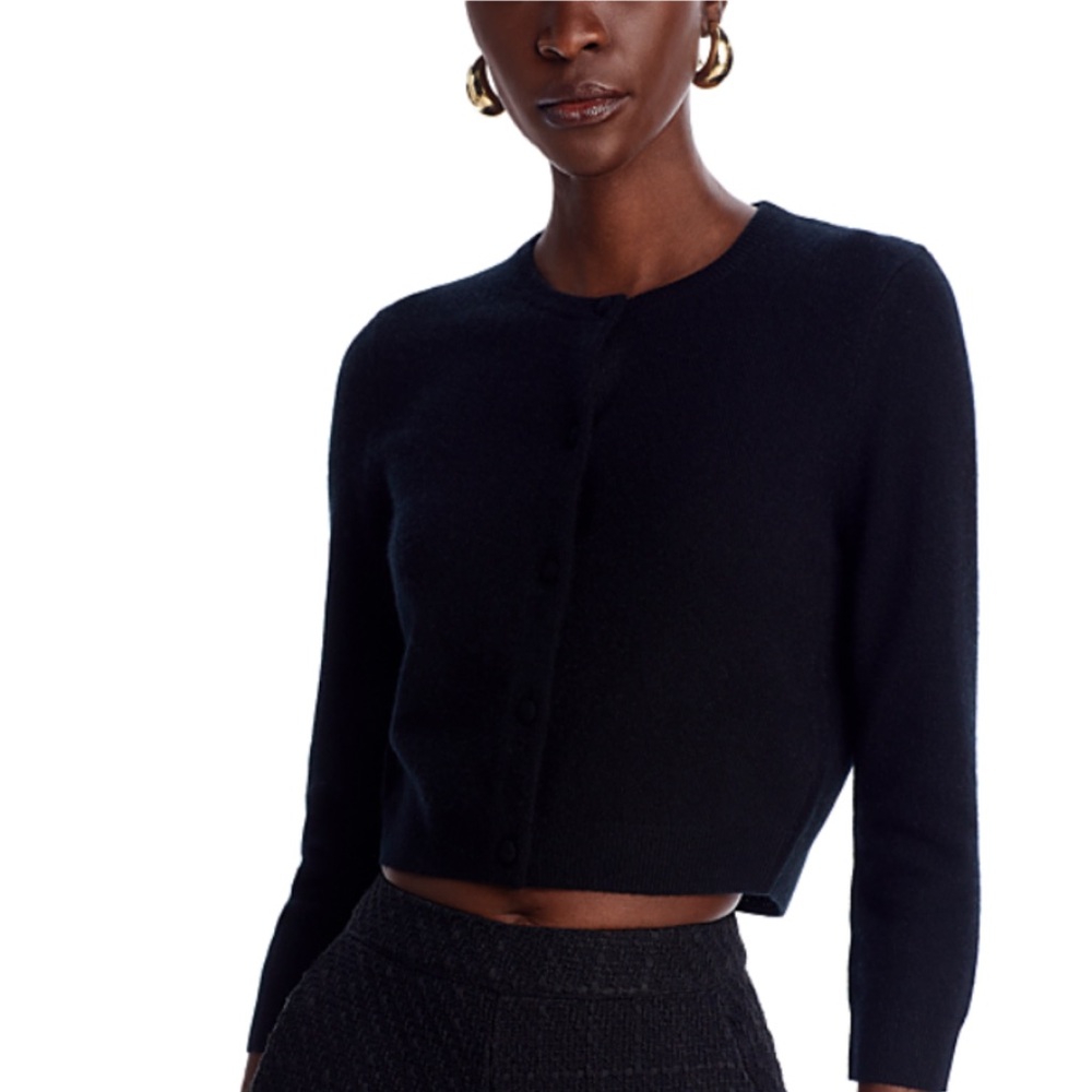 Bloomingdale’s black cashmere cardigan NWOT size large